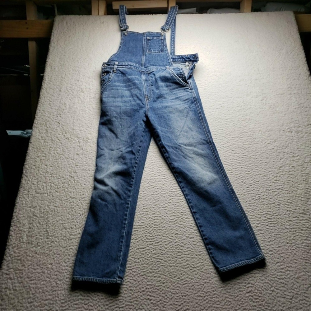 7 For All Mankind Overalls Womens 30 Blue Denim Adjustable Strap Stretch Casual